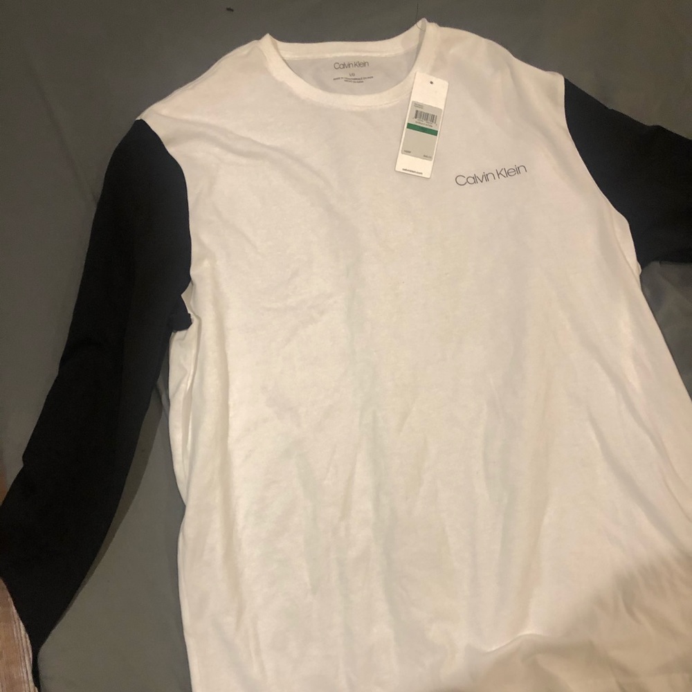 Men's Long Sleeve Calvin Klein Shirt White&Black